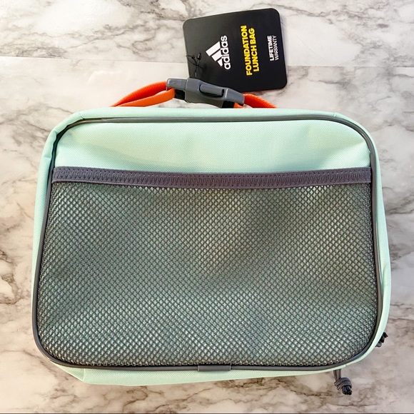 SOLD Adidas Foundation Insulated Lunch Bag Mint / Coral - Picture 5 of 7
